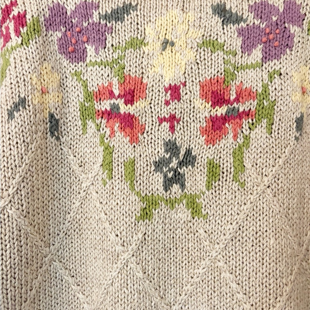 L.L. Bean Vintage Floral Cardigan Sweater - Picture 5 of 13